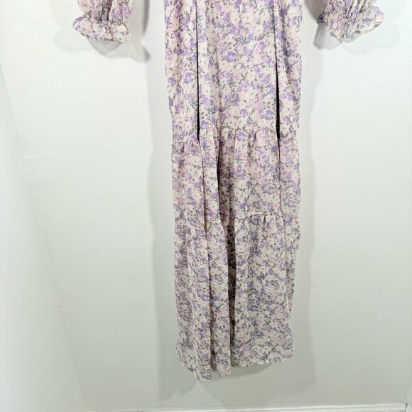 NWT Vici Lush Always A Gal Purple Ruffle Floral Side Cutout Mini Dress Small New - Picture 10 of 13